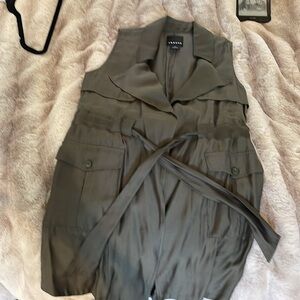 Trouvé army green wrap sleeveless vest
